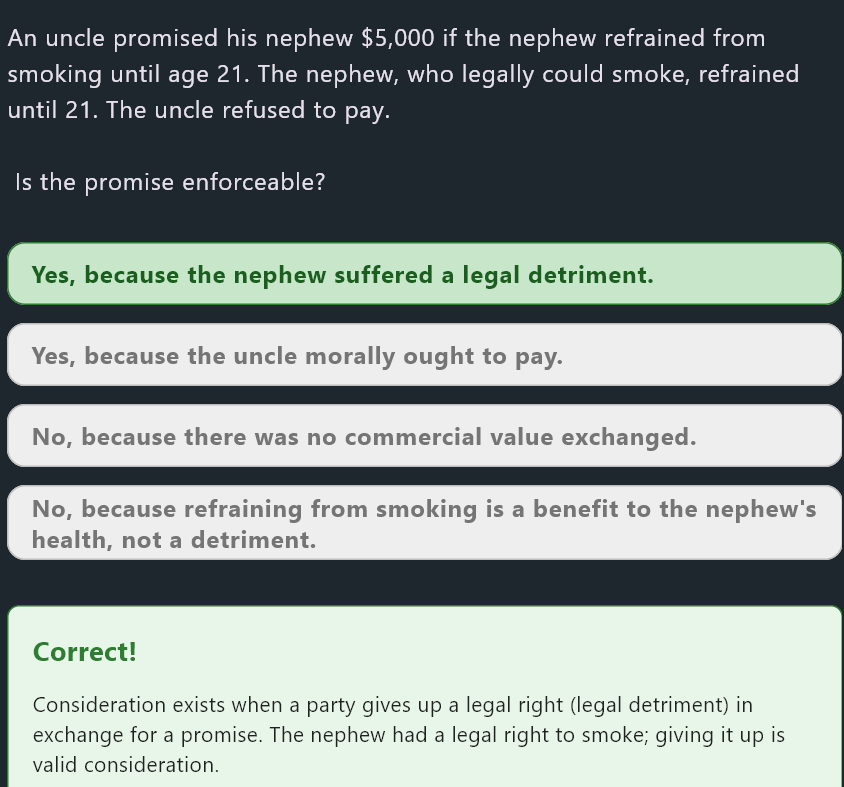 The active exam interface.